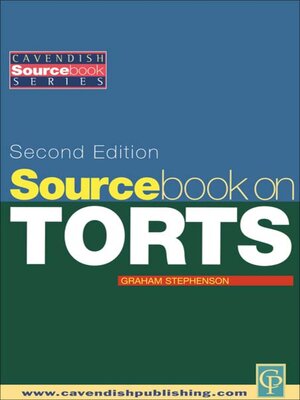 cover image of Sourcebook on Tort Law 2/e